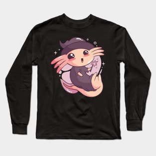 axolotl, axolotl pattern, salamander , salamander shirt, olm, pond newt, lizard , mexican salamander Long Sleeve T-Shirt